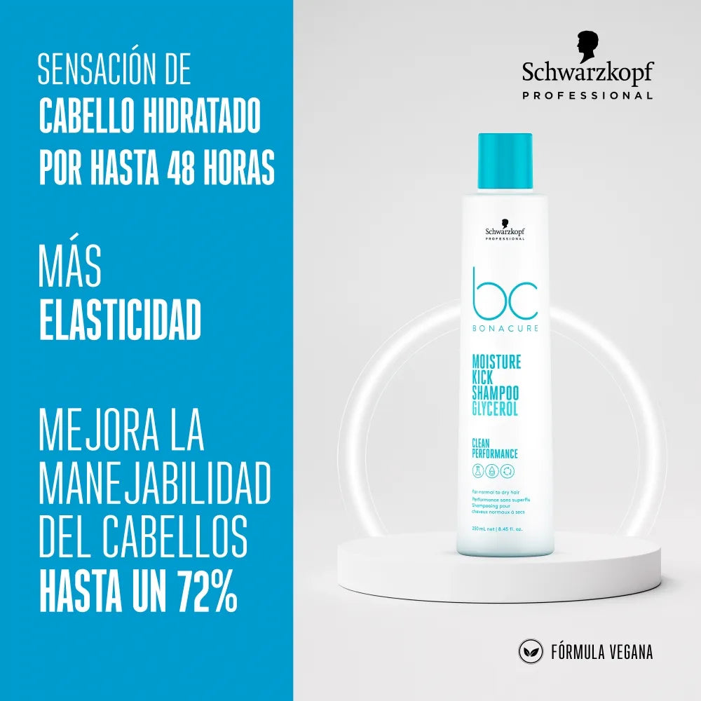 Shampoo Bonacure Moisture Kick Hidratación Profunda 250 ml